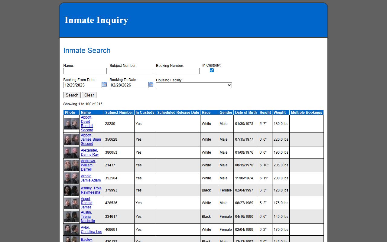 Madison County Jail inmate inquiry portal for Anderson, Indiana 72 hour booking records