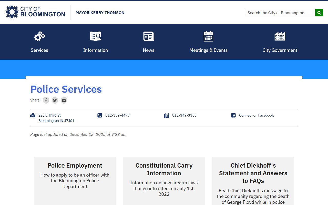 Additional Bloomington booking and Monroe County jail resource