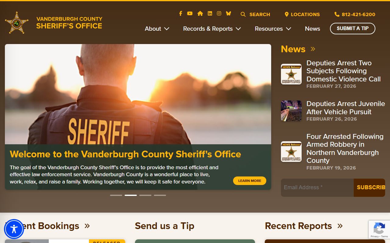 Evansville area jail booking and records resource