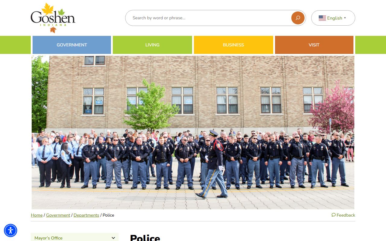 Goshen Police Department community information