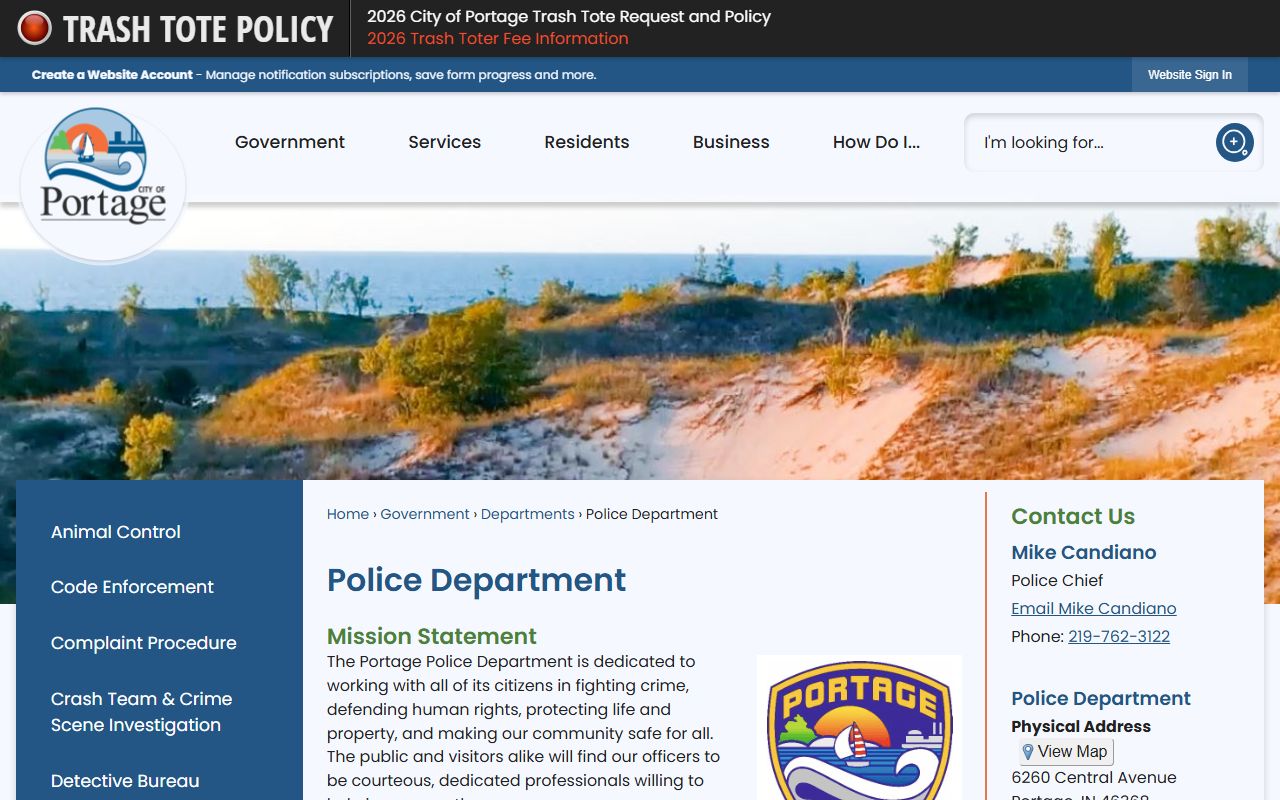 Portage Police Department records and public safety resources