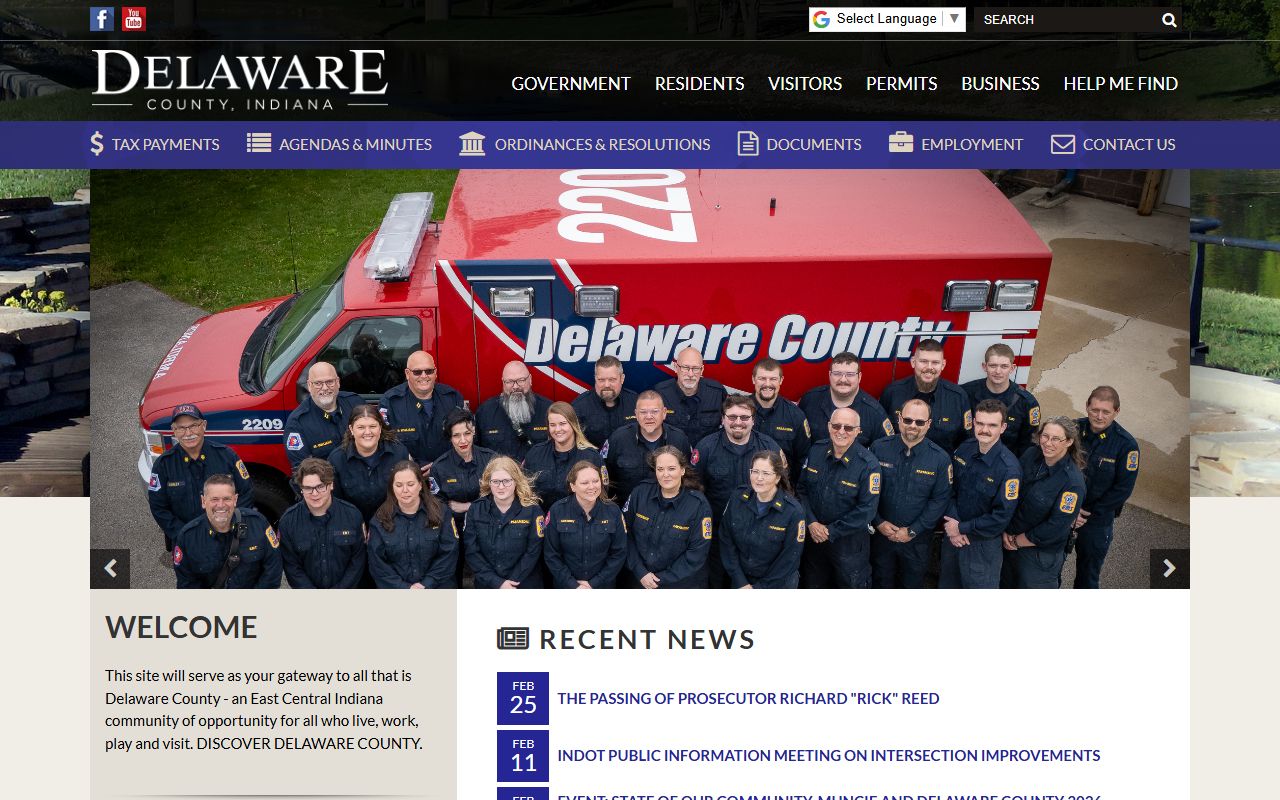 Delaware County Indiana government website for public records and county services in Muncie
