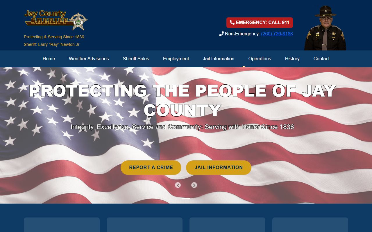 Jay County Sheriff's Office website for 72 hour booking records and inmate information in Portland Indiana