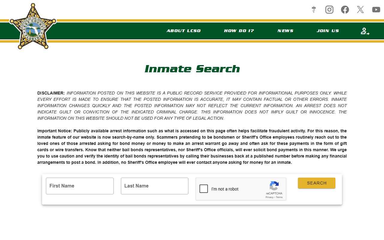 Lake County Sheriff inmate search portal showing 72 hour booking records for Lake County Indiana