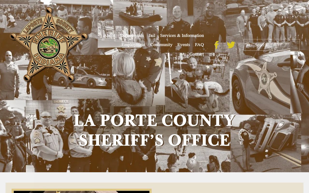 La Porte County Sheriff's Office website at laportecountysheriff.com for 72 hour booking records