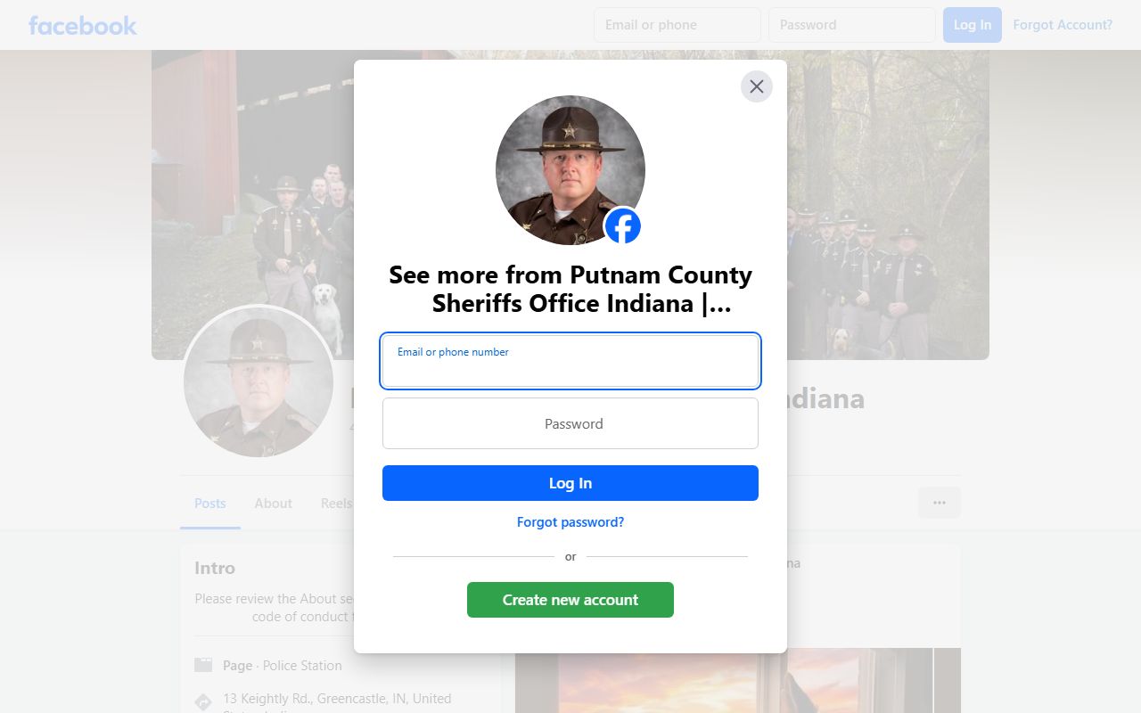 Putnam County Sheriff Facebook page for Putnam County 72 hour booking announcements