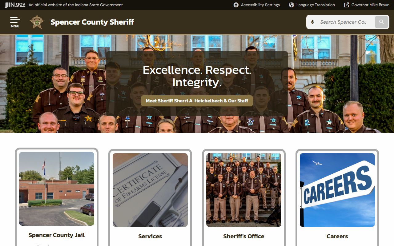 Spencer County Sheriff official website for Spencer County 72 hour booking information