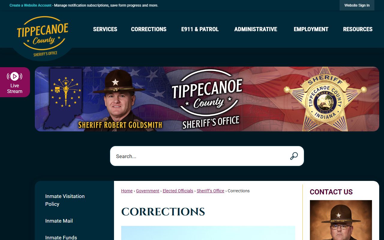 Tippecanoe County corrections inmate listing page for 72 hour booking records in Lafayette Indiana