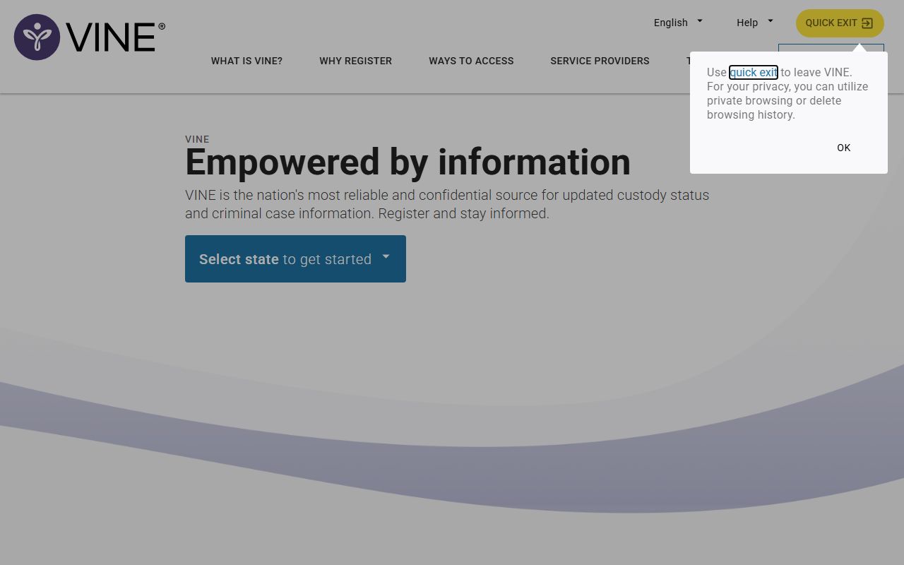 VINE victim notification system for tracking Indiana 72 hour booking and inmate status